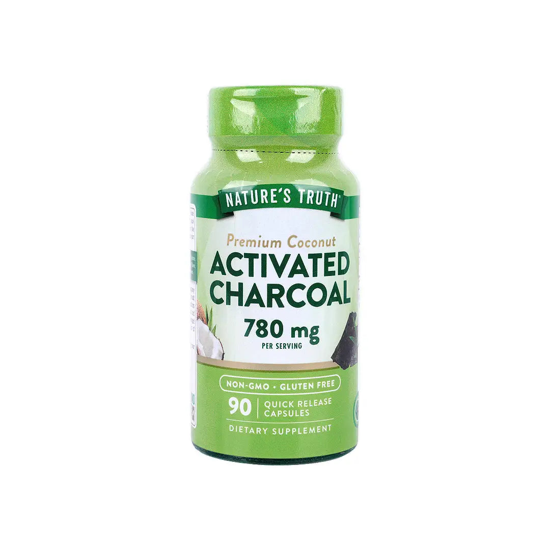 51763-Nature's Truth Activated Charcoal 780mg 90Capsules - Coconut