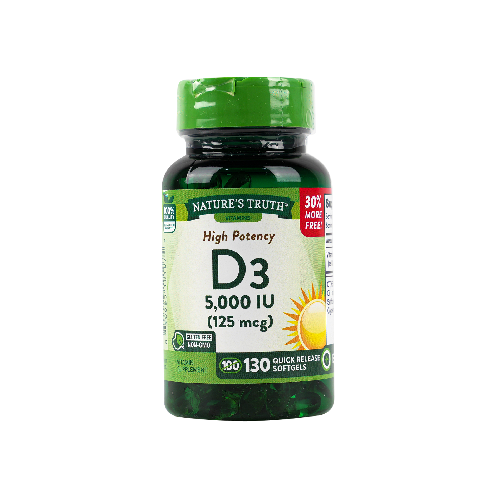 Nature's Truth Vitamin D3 5000iu 130 Softgels - High Potency