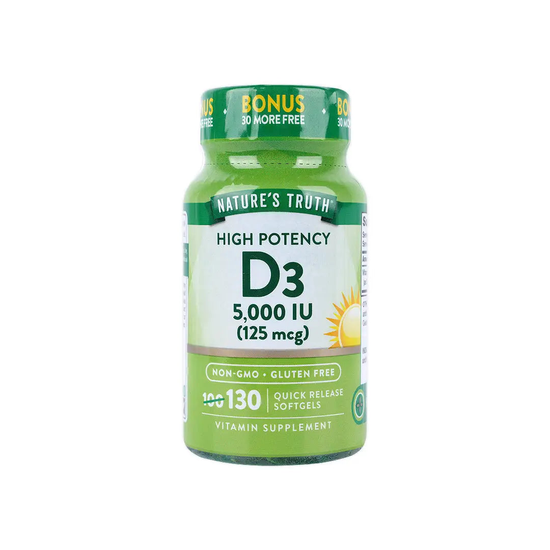 Nature's Truth Vitamin D3 5000iu 130 Softgels - High Potency