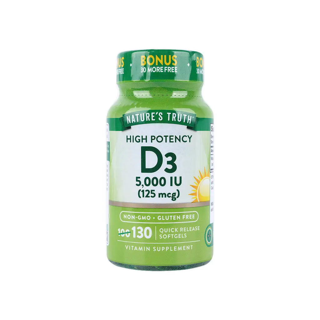 Nature's Truth Vitamin D3 5000iu 130 Softgels - High Potency