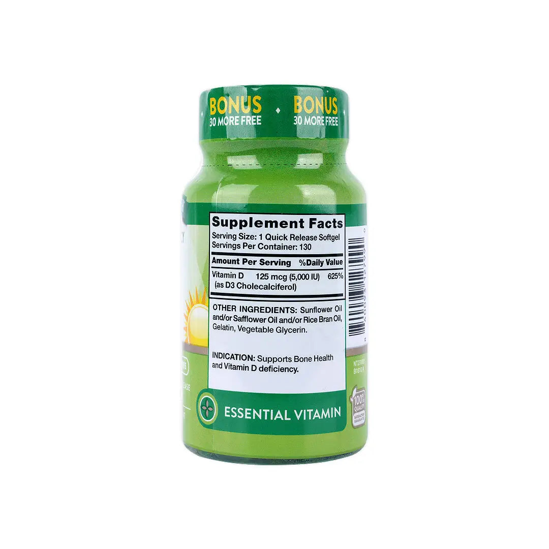 Nature's Truth Vitamin D3 5000iu 130 Softgels - High Potency