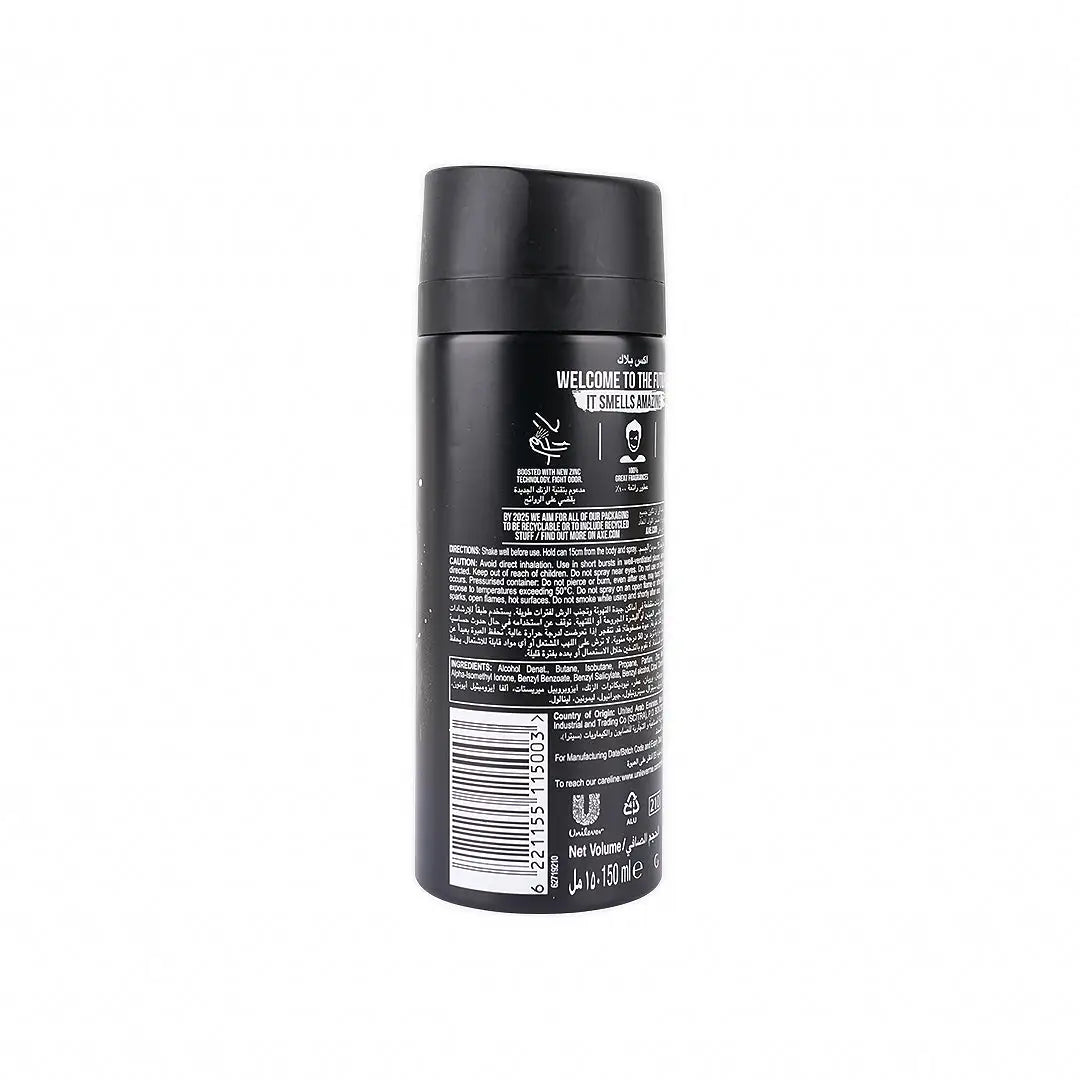 Axe Deodorant Body Spray 48hrs 150ml-Black