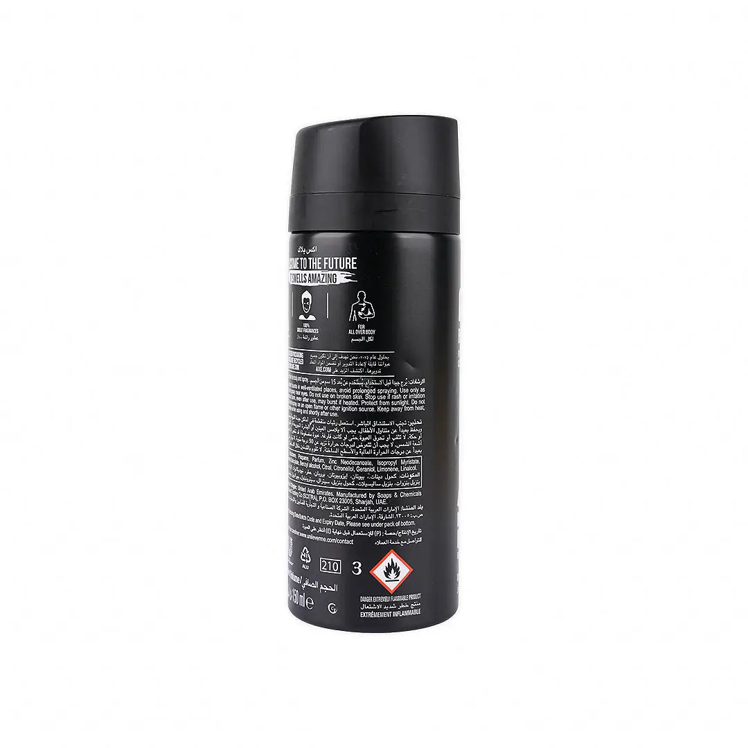 Axe Deodorant Body Spray 48hrs 150ml-Black