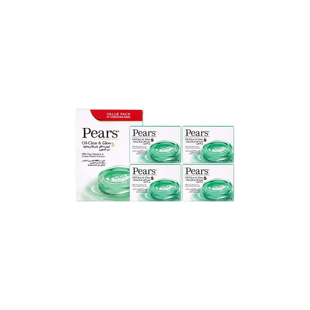 Pears Oil-Clear & Glow Bar 125gm-Value Pack 4pcs