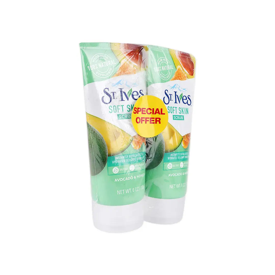 St.Ives Soft Skin Scrub 170g-Avocado & Honey 1+1 Offer