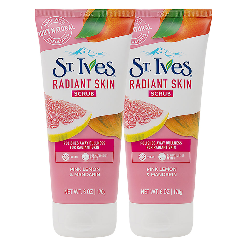 St.Ives Radiant Skin Scrub 170gm-PinkLemon&Mandarin 1+1Offer