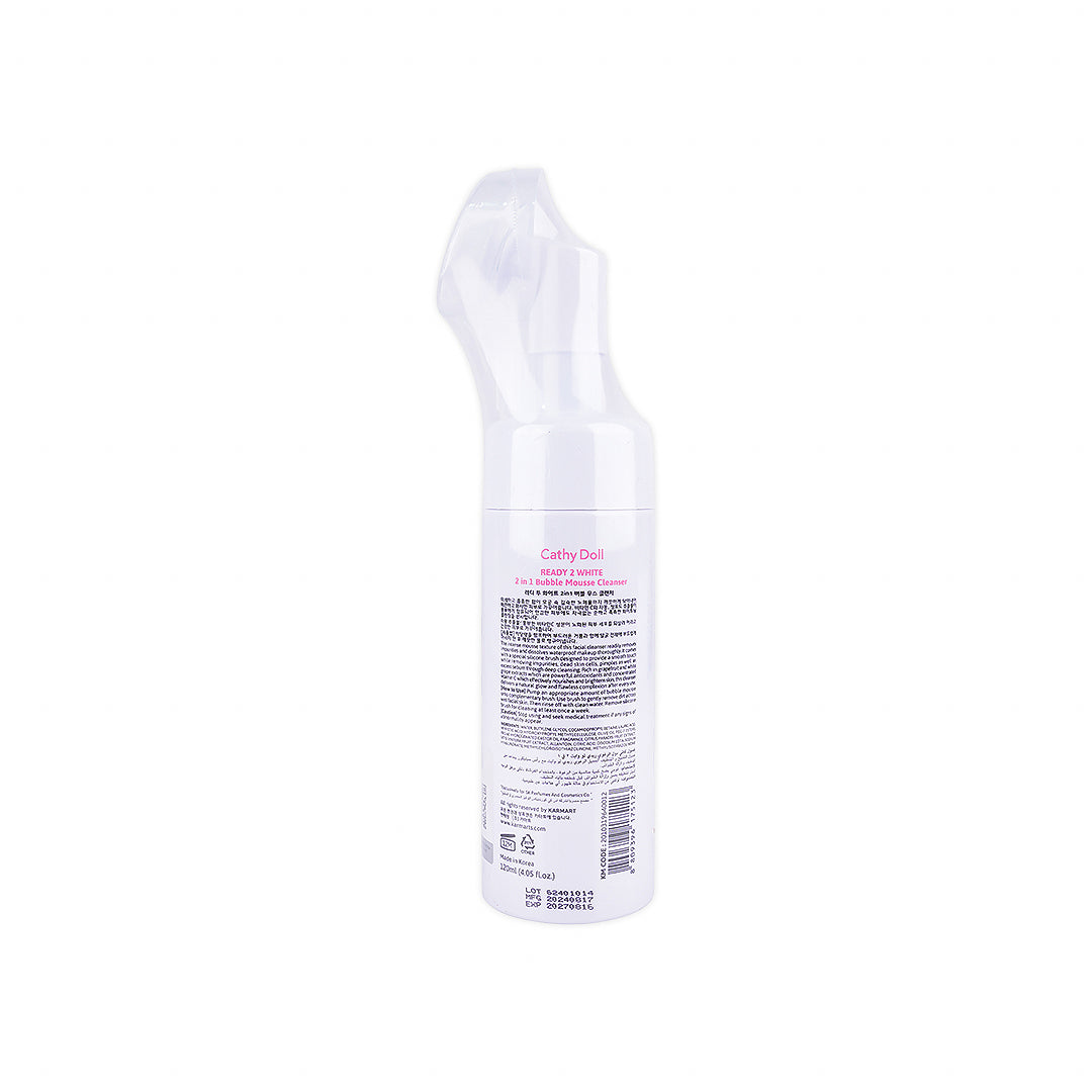 cathy doll ready 2 white 2 in 1 bubble mousse cleanser 120ml
