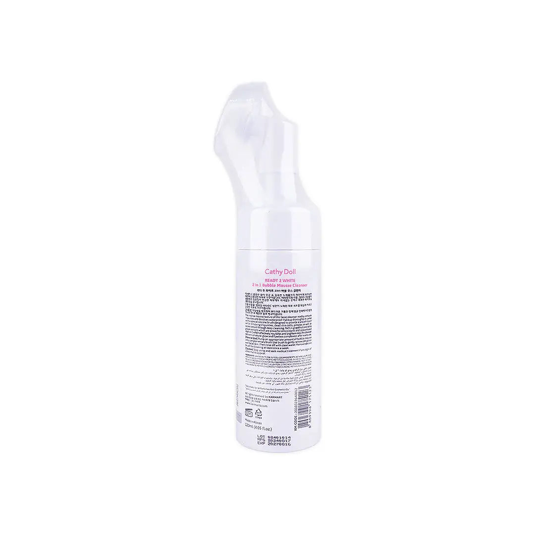 cathy doll ready 2 white 2 in 1 bubble mousse cleanser 120ml