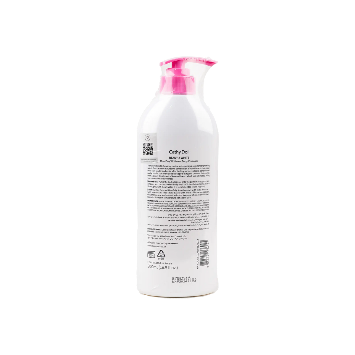 51933-Cathy Doll Ready 2 White One Day Whitener Body Cleanser500ml +1