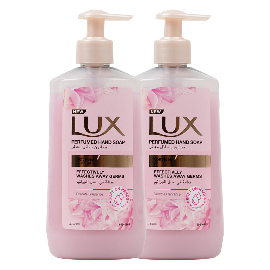 Lux Soft Rose Perfumed Hand Soap 2X500ml 10% Off