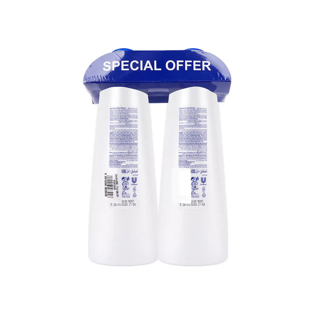 51959-Dove Intensive Repair Shampoo 2X400ml 15% Off +1