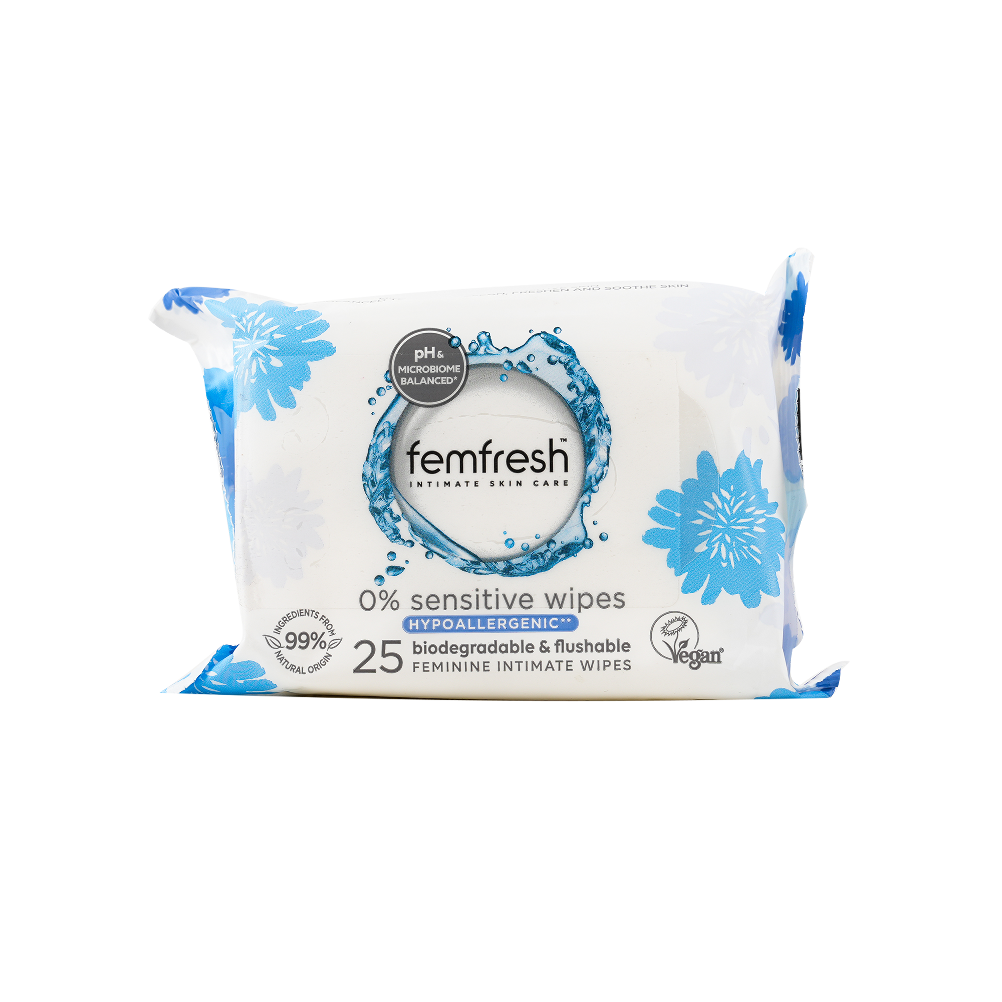 FemFresh 0% Sensitive Intimate 25 Wipes