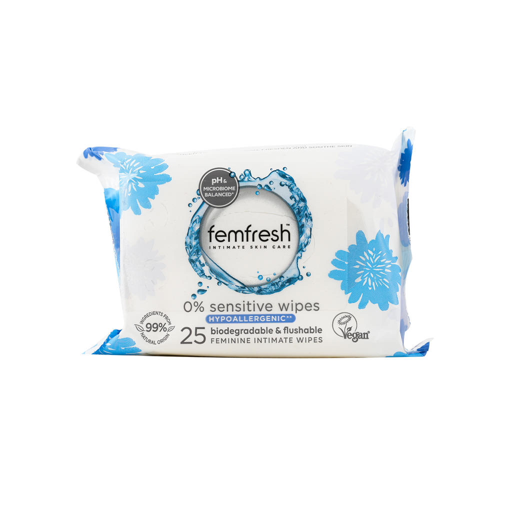 FemFresh 0% Sensitive Intimate 25 Wipes