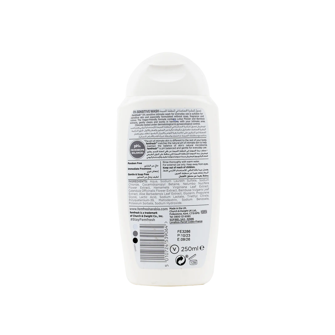 51967-FemFresh 0% Sensitive Wash 250ml +1