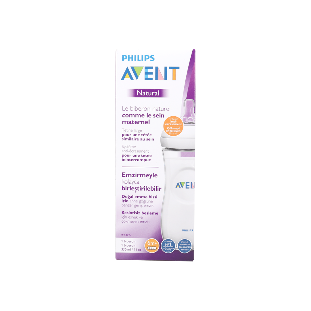 Avent Natural Baby Bottle 6m+ 330ml-F036/17(PA462)