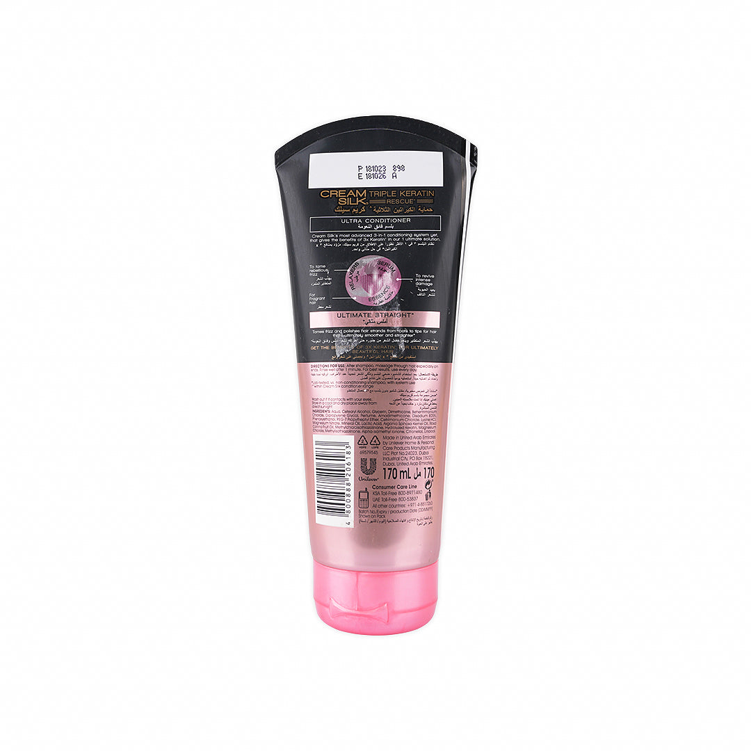 Cream Silk Triple Keratin Ultra Conditioner170ml - Straight