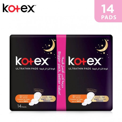 Kotex Ultrathin Night Wings 14X7pads
