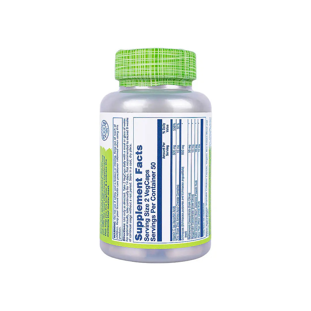 52085-Solaray Echinacea Vit-C & Zinc 850mg 100 Vegcaps +2