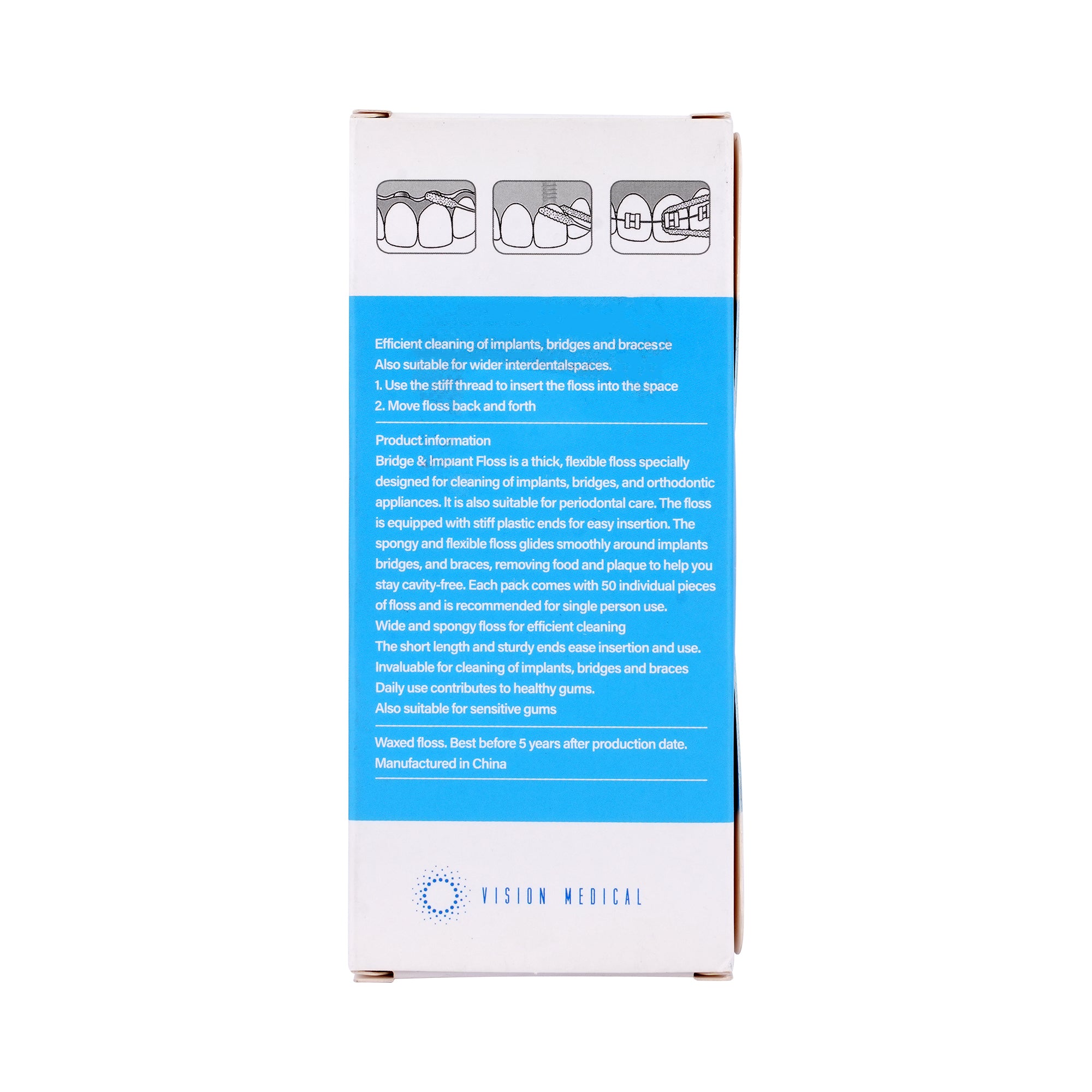 52091-Vision Medical Super Floss Natural Teeth 50Pcs +1