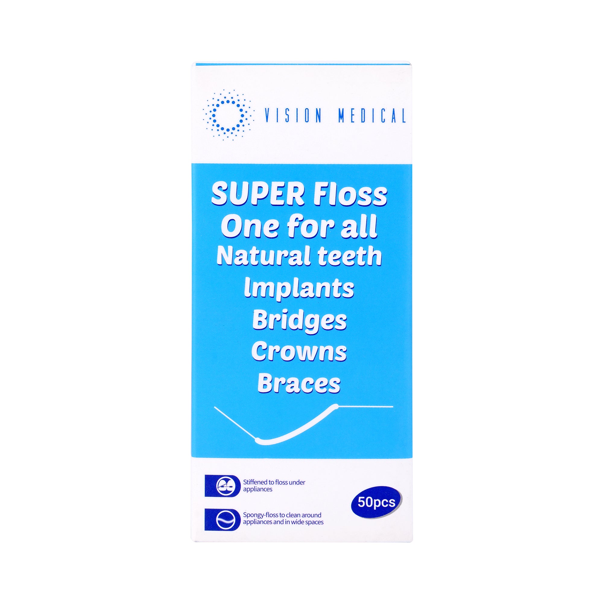 52091-Vision Medical Super Floss Natural Teeth 50Pcs