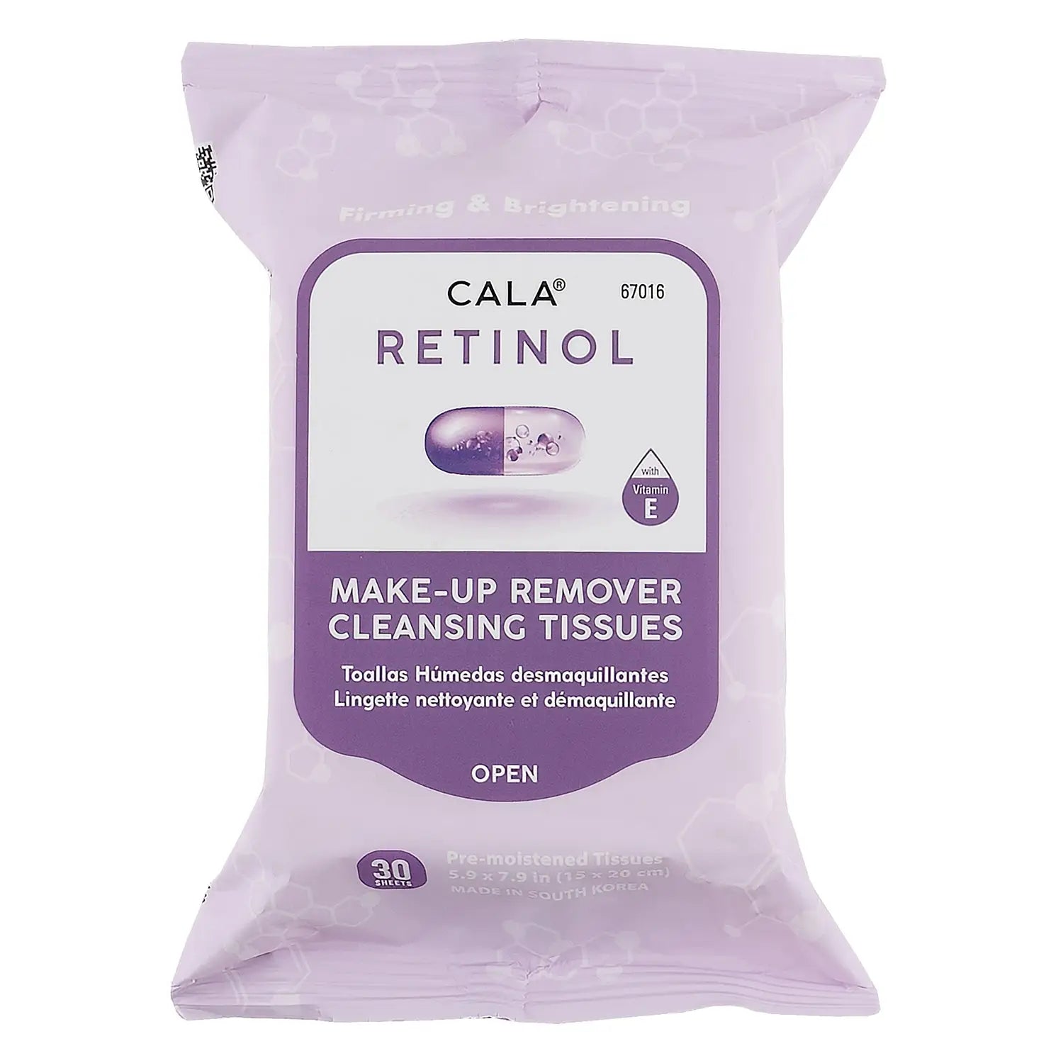 Cala Retinol Makeup Remover Cleansing Tissues 30Pcs-67016