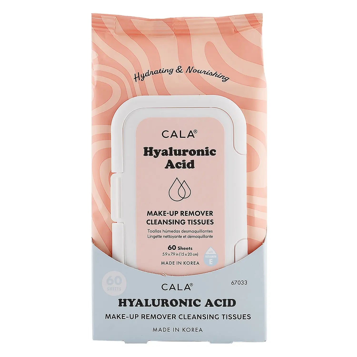 Cala Hyaluronic Acid Makeup Remover Tissues 60Pcs-67033
