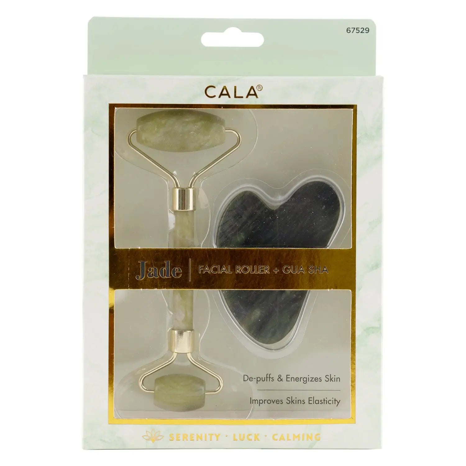 Cala Jade Facial Roller+Gua Sha-67529