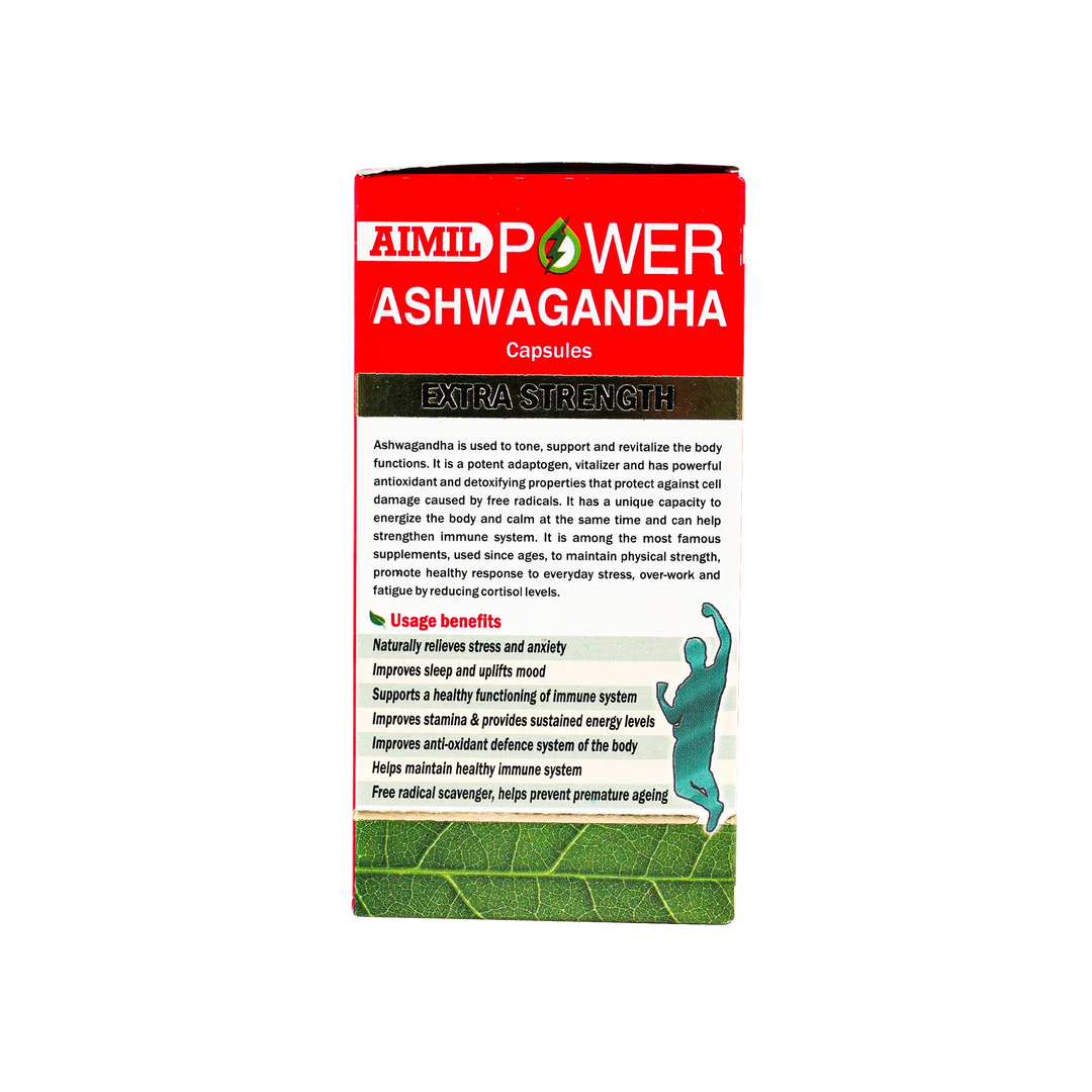 52163-Aimil Power Ashwagandha Extra Strength 60 Capsules +2