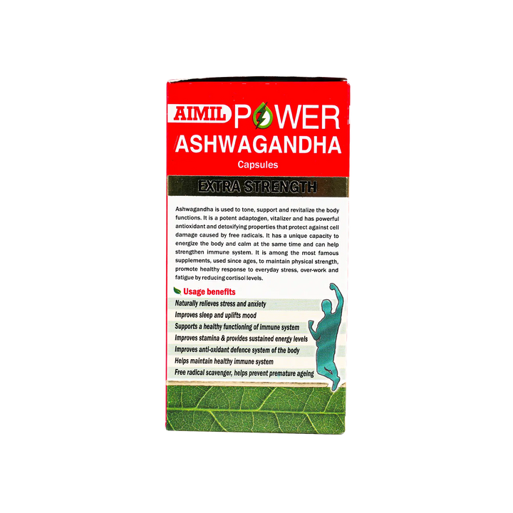 52163-Aimil Power Ashwagandha Extra Strength 60 Capsules +2
