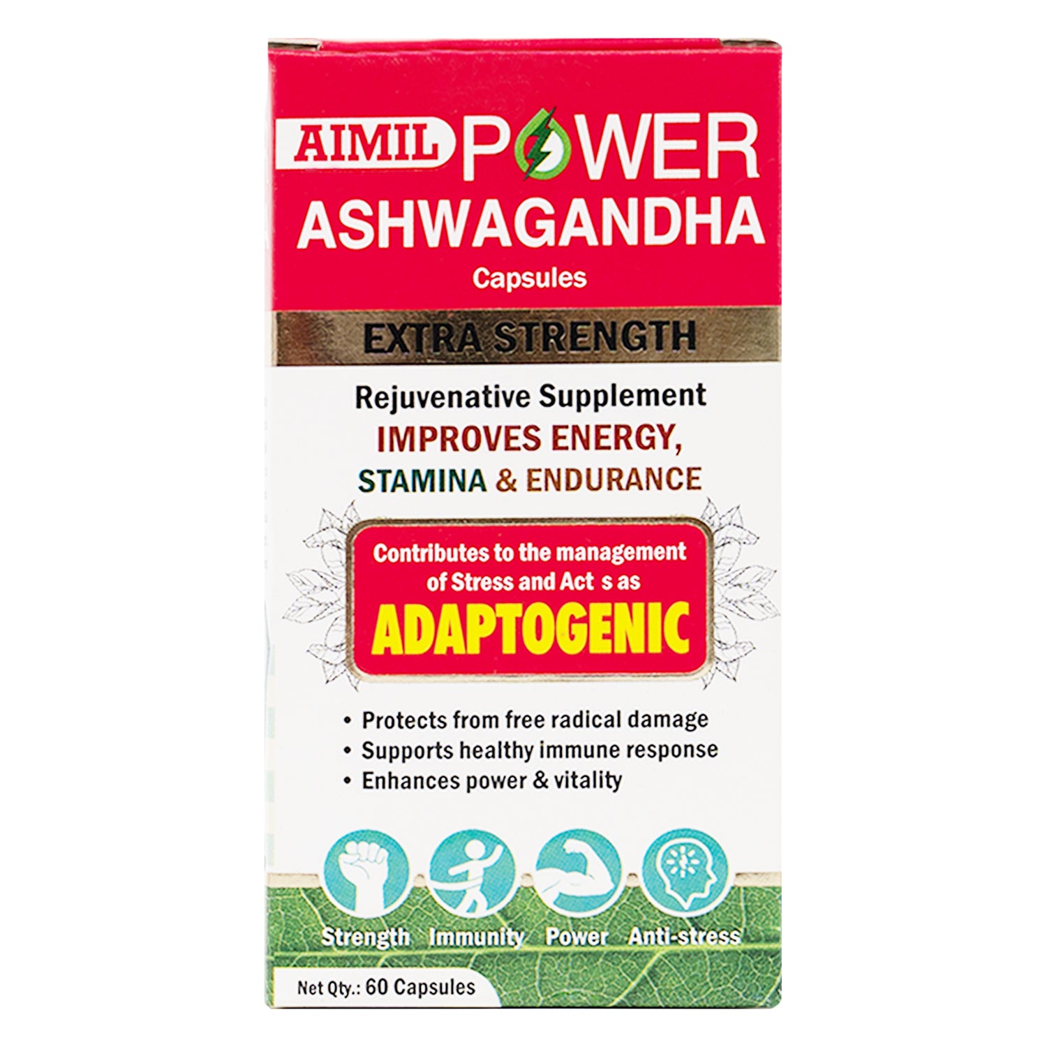 Aimil Power Ashwagandha Extra Strength 60 Capsules