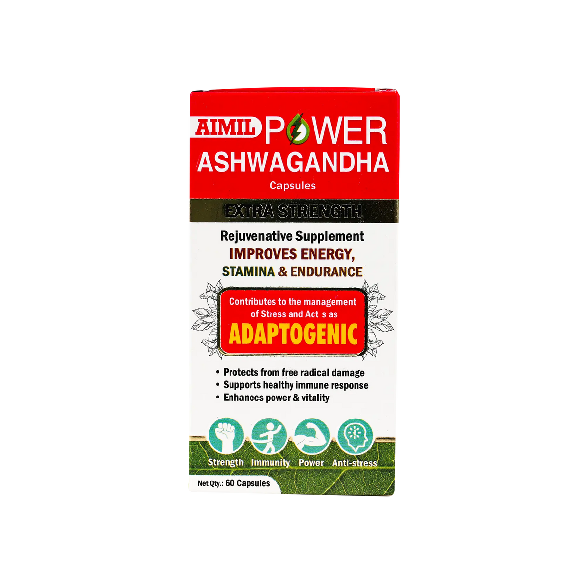52163-Aimil Power Ashwagandha Extra Strength 60 Capsules