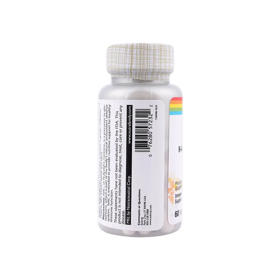 52181-Solaray Nac N-Acetyl-L-Cysteine 600mg 60Veg Capsules +1