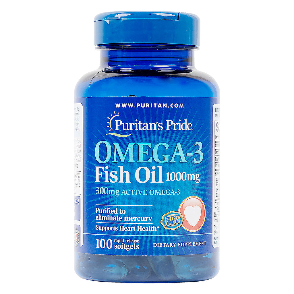 Puritans Pride Omega-3 Fish Oil 1000mg 100 Softgels