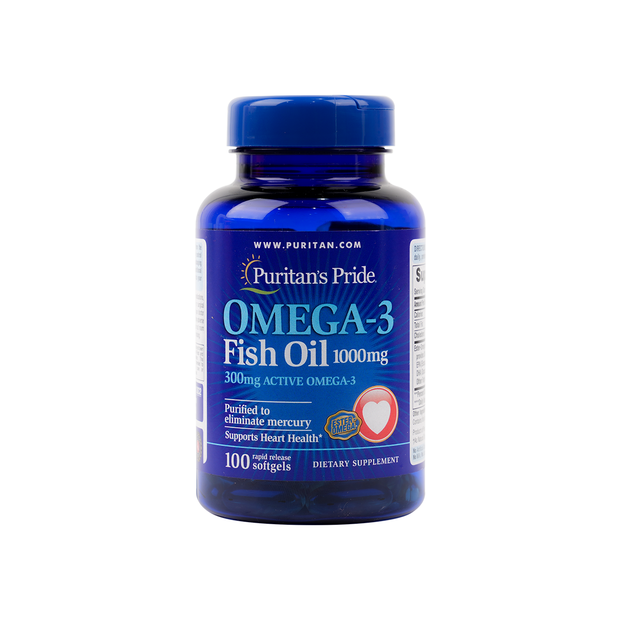 Puritans Pride Omega-3 Fish Oil 1000mg 100 Softgels