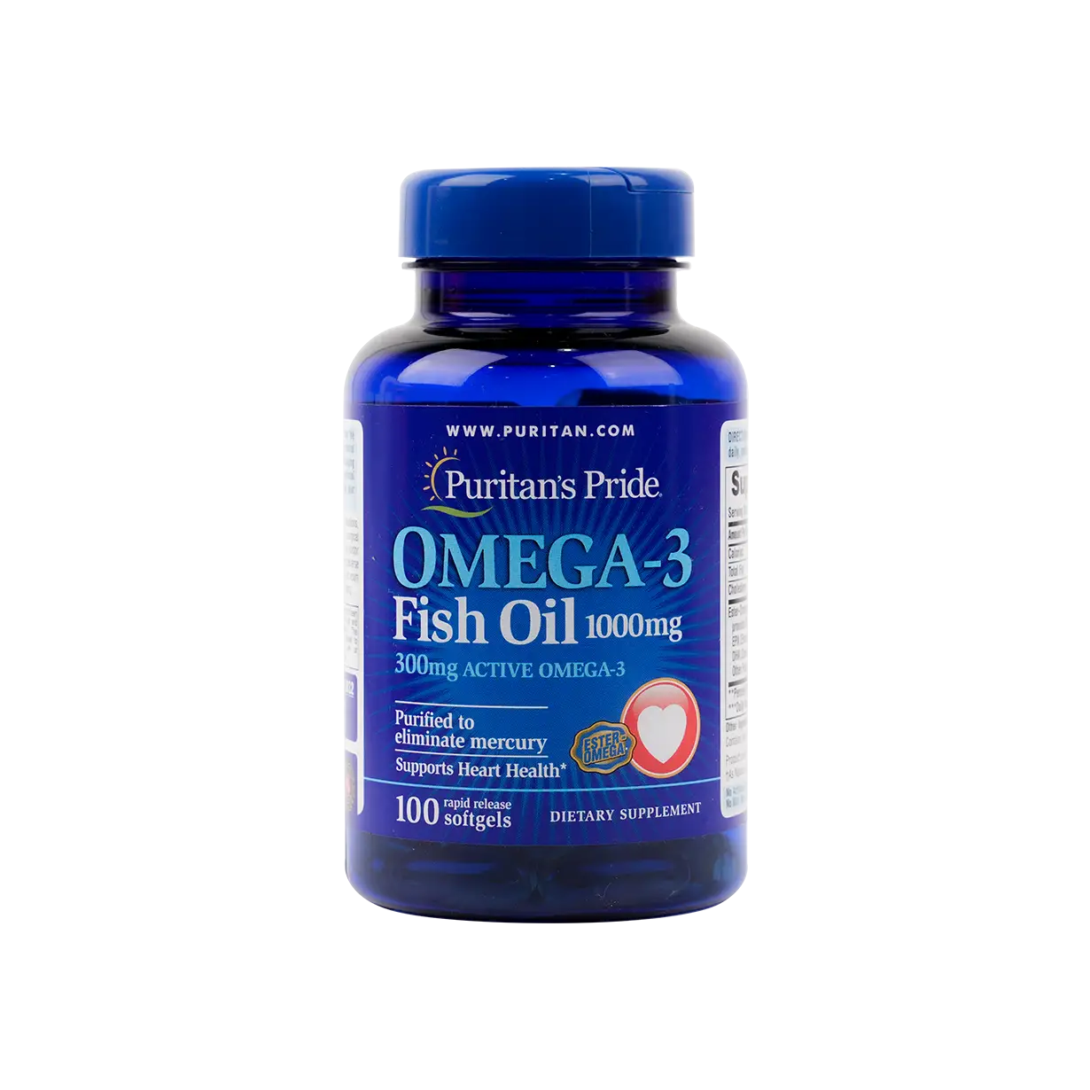 Puritans Pride Omega-3 Fish Oil 1000mg 100 Softgels