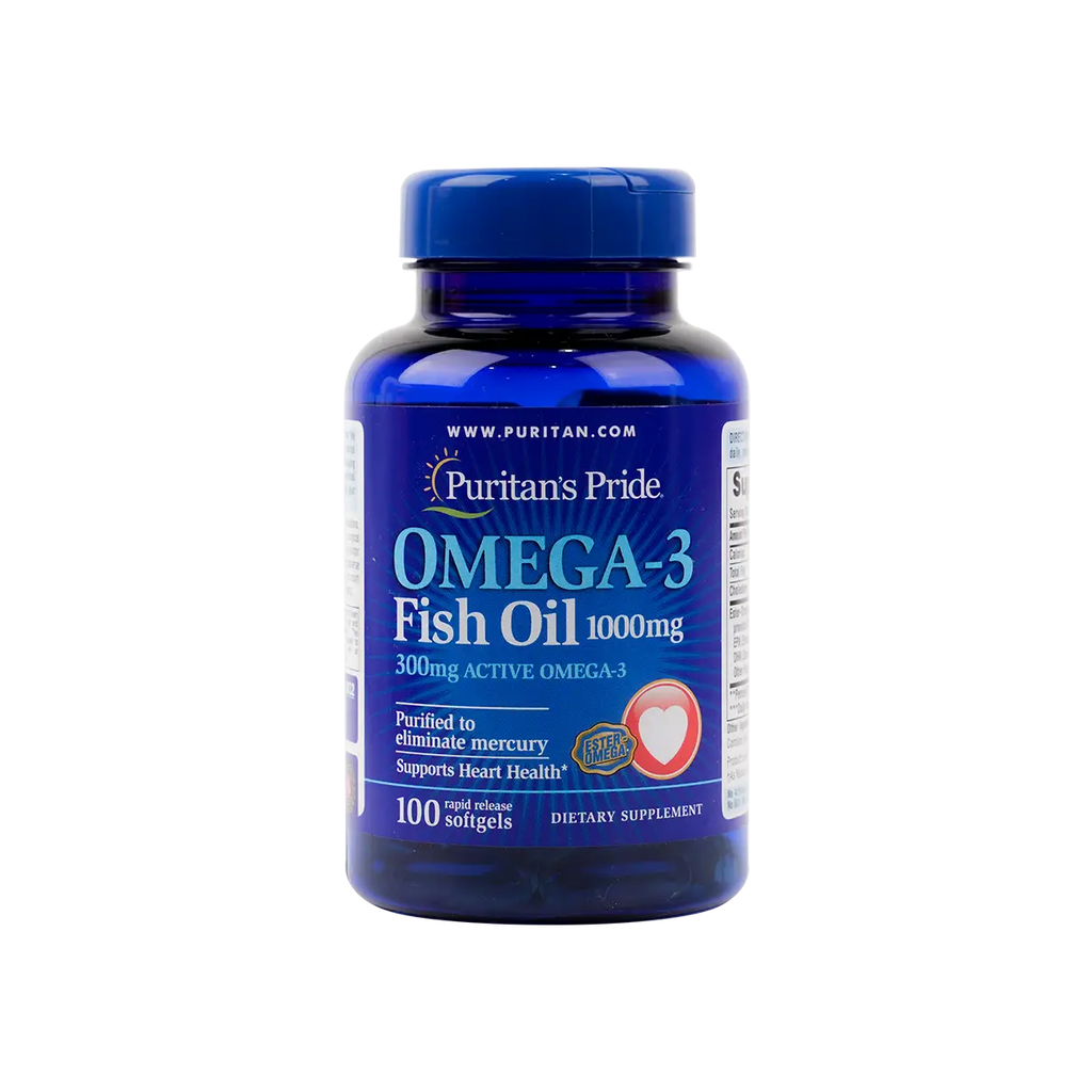 Puritans Pride Omega-3 Fish Oil 1000mg 100 Softgels
