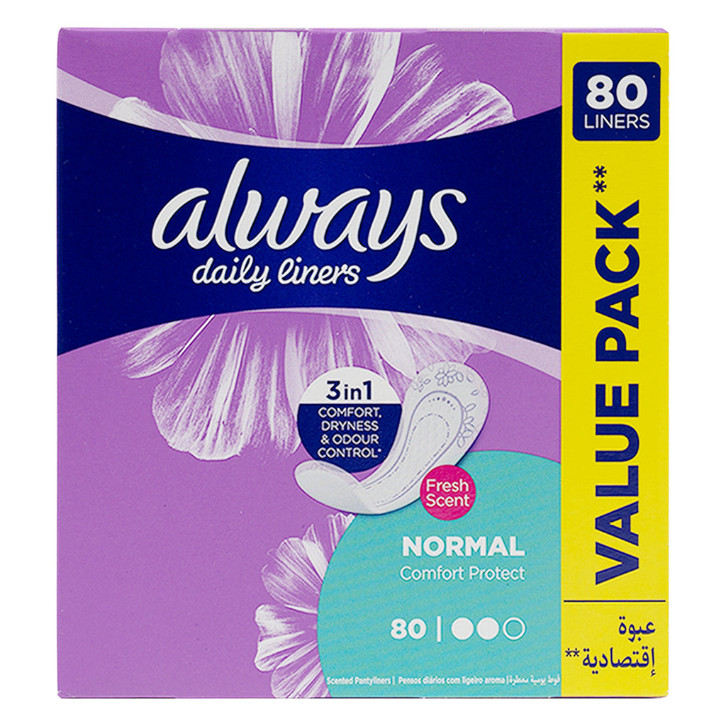 Always Daily Liners Normal 80pcs - Fresh Scent - 2564
