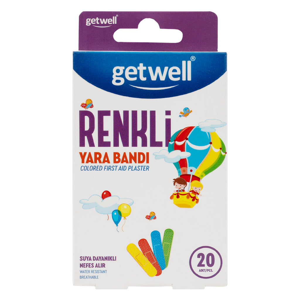 Getwell Renkli Yara Bandi First Aid Plaster 20Pcs