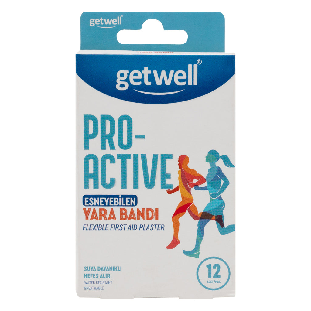 Getwell Pro-Active Yara Bandi First Aid Plaster 12Pcs