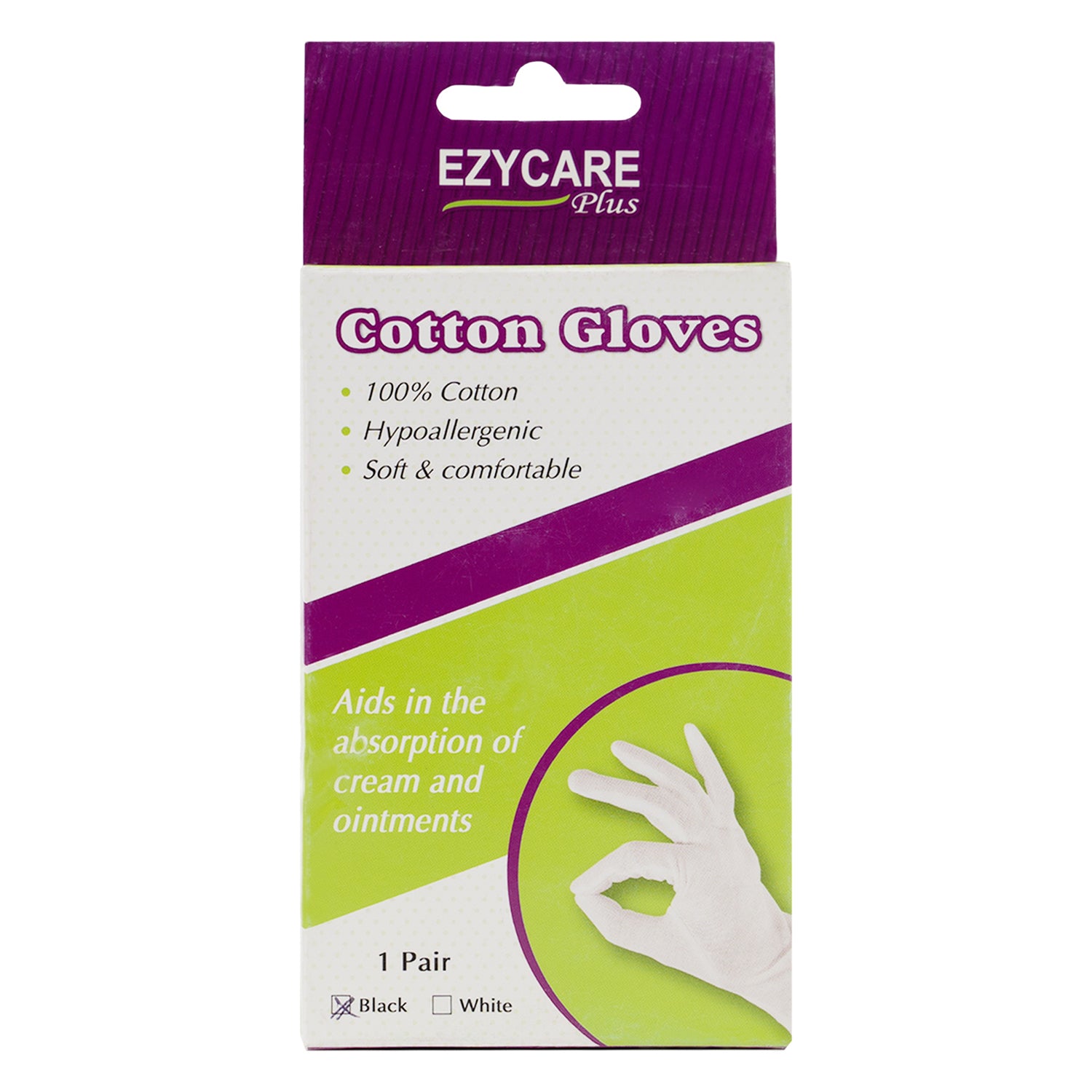 Ezycare Cotton Gloves 1Pair - Black - 11913