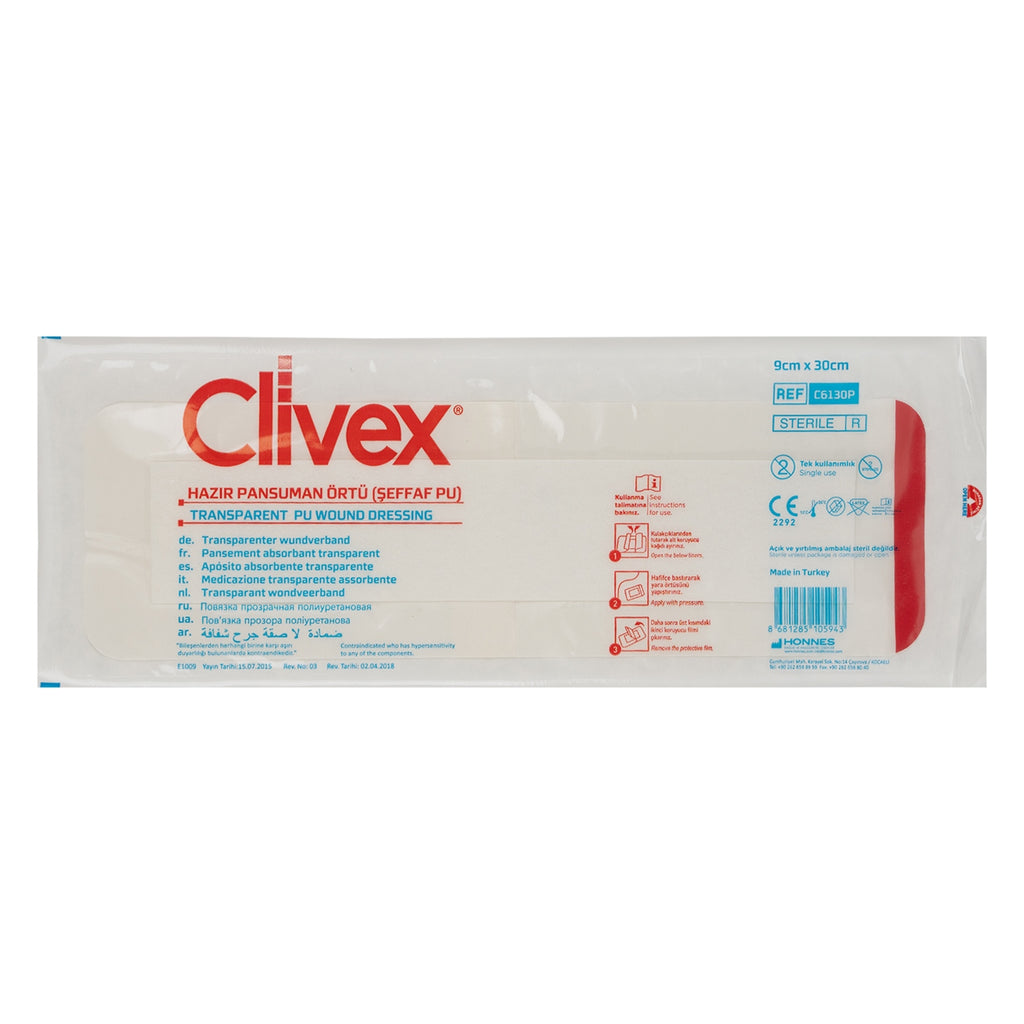 Clivex Transparent Wound Dressing 9X30cm 1Pcs - 5943