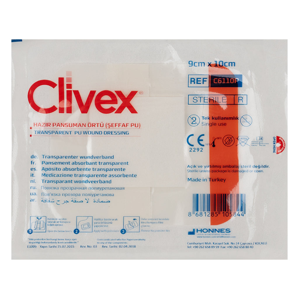 Clivex Transparent Wound Dressing 9X10cm 1Pcs - 5844