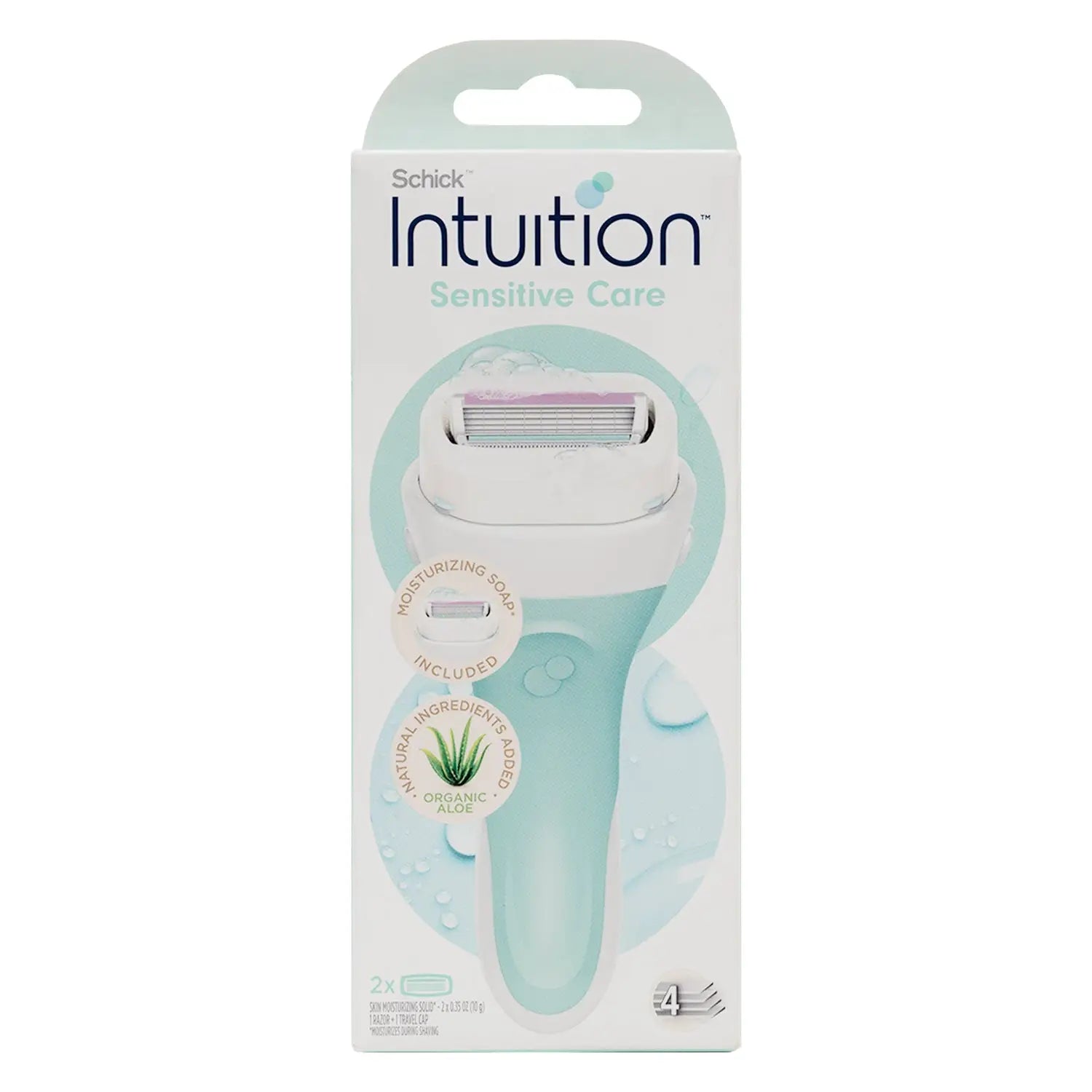 Schick Intuition Sensitive Care Razor 4 Blades- Organic Aloe