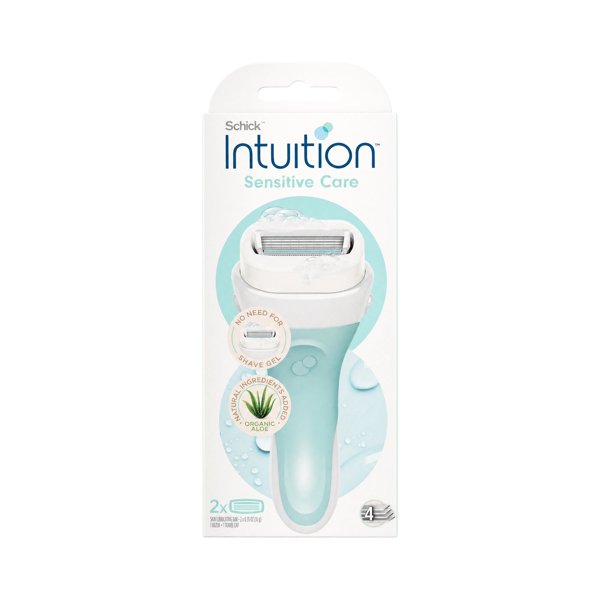 52453-Schick Intuition Sensitive Care Razor 4 Blades- Organic Aloe 