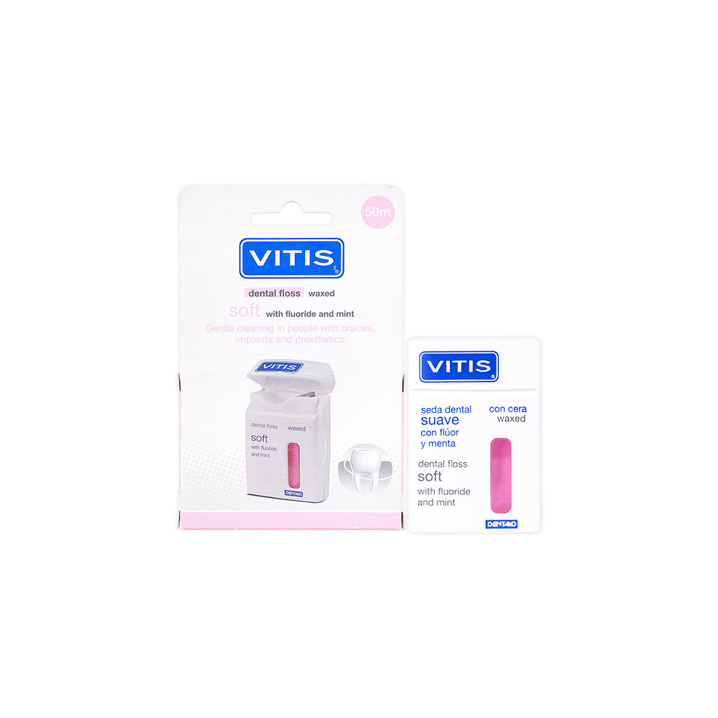 Vitis Soft Dental Floss Waxed 50m -Pink