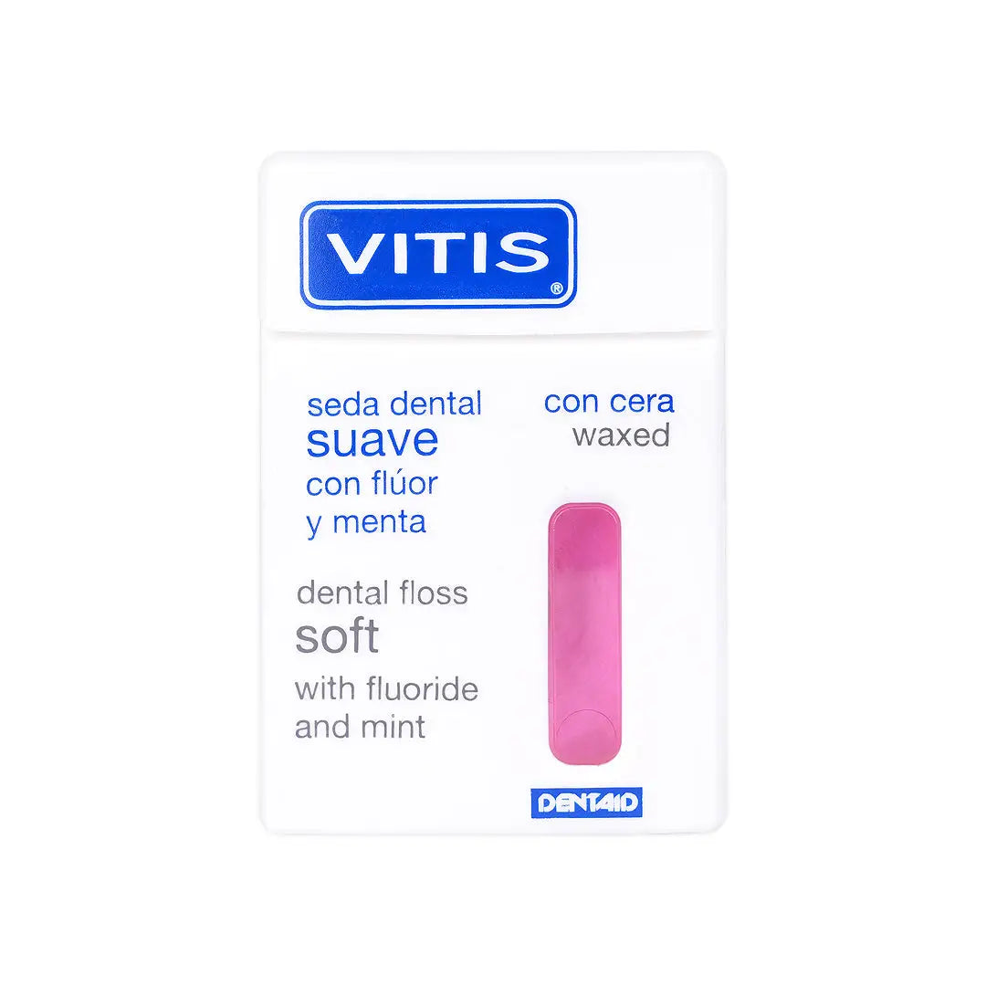 52457-Vitis Soft Dental Floss Waxed 50m -Pink +1