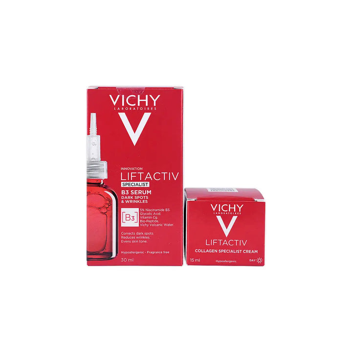 52503-Vichy Liftactiv B3 Serum 30ml+ Collagen Cream 15ml Free +1