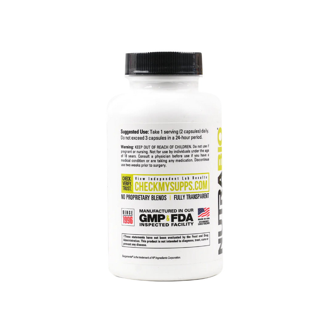 52533-Nutrabio Citrus Bergamot 1000mg 90 Capsules +2