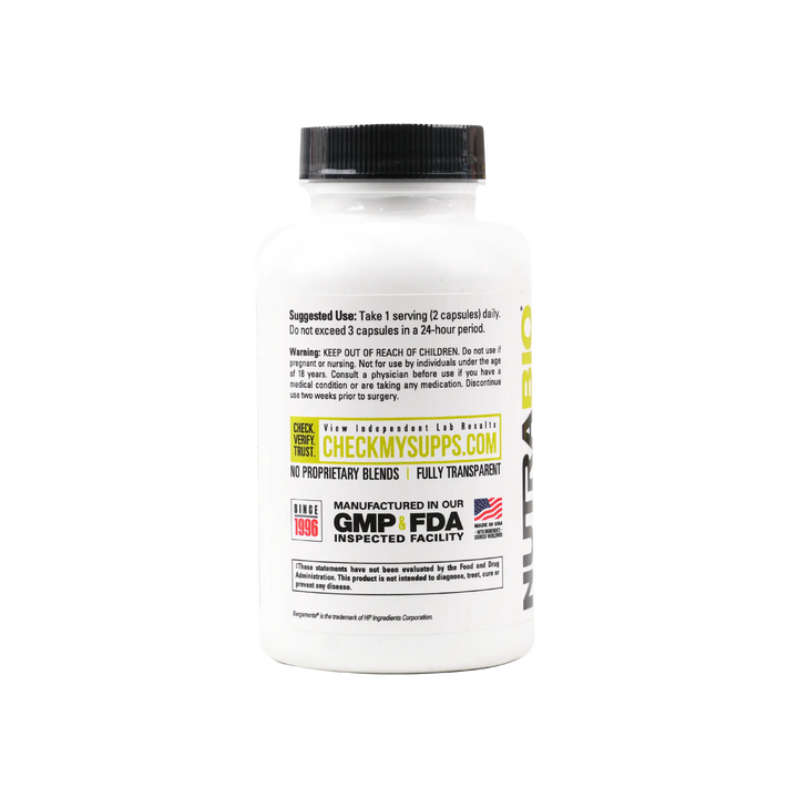 52533-Nutrabio Citrus Bergamot 1000mg 90 Capsules +2