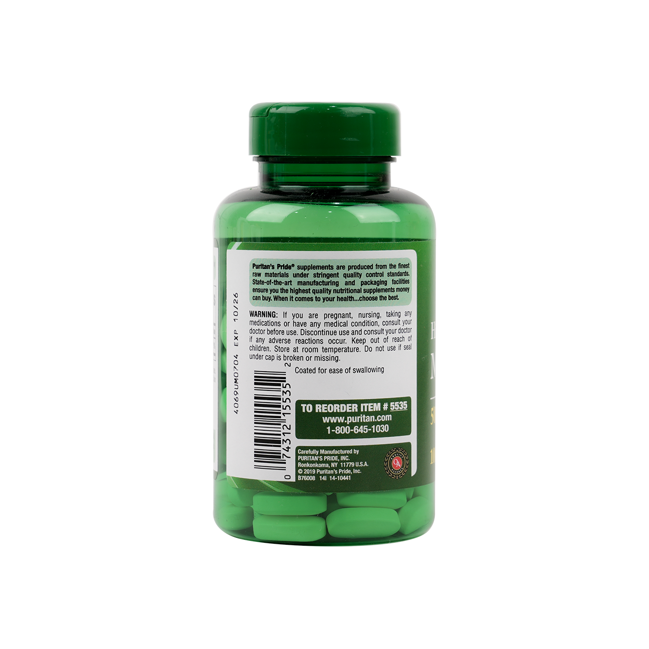 Puritans Pride Magnesium 500mg 100Tablets